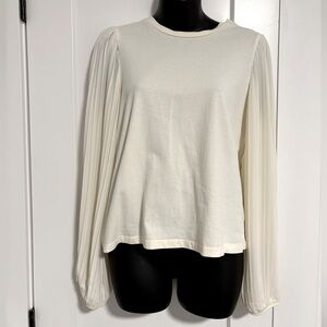 English Factory White Cream Long Sleeve‎ Top Blouse Size Small